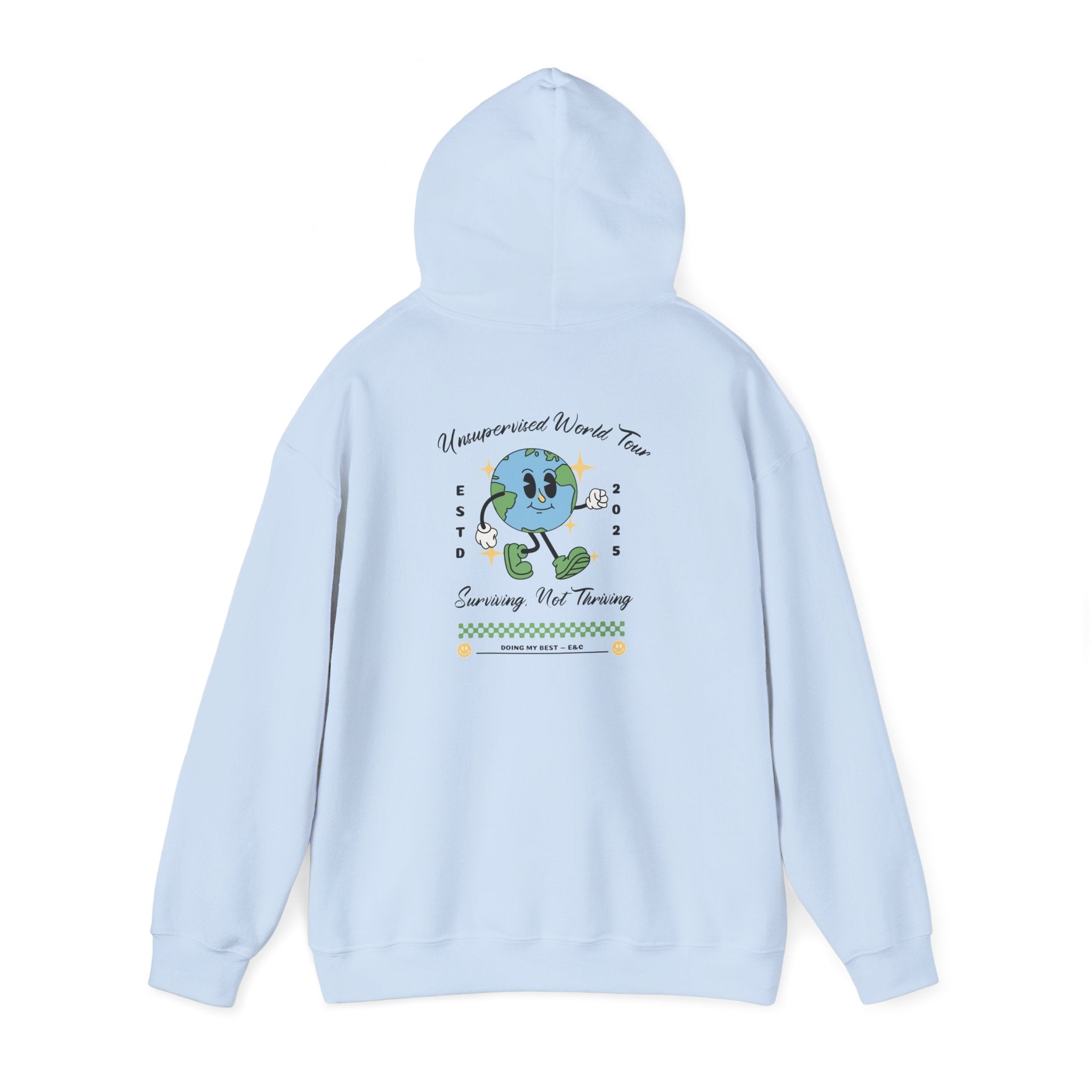 🌍 Unsupervised World Tour Hoodie — Surviving, Not Thriving 🌍 Printify
