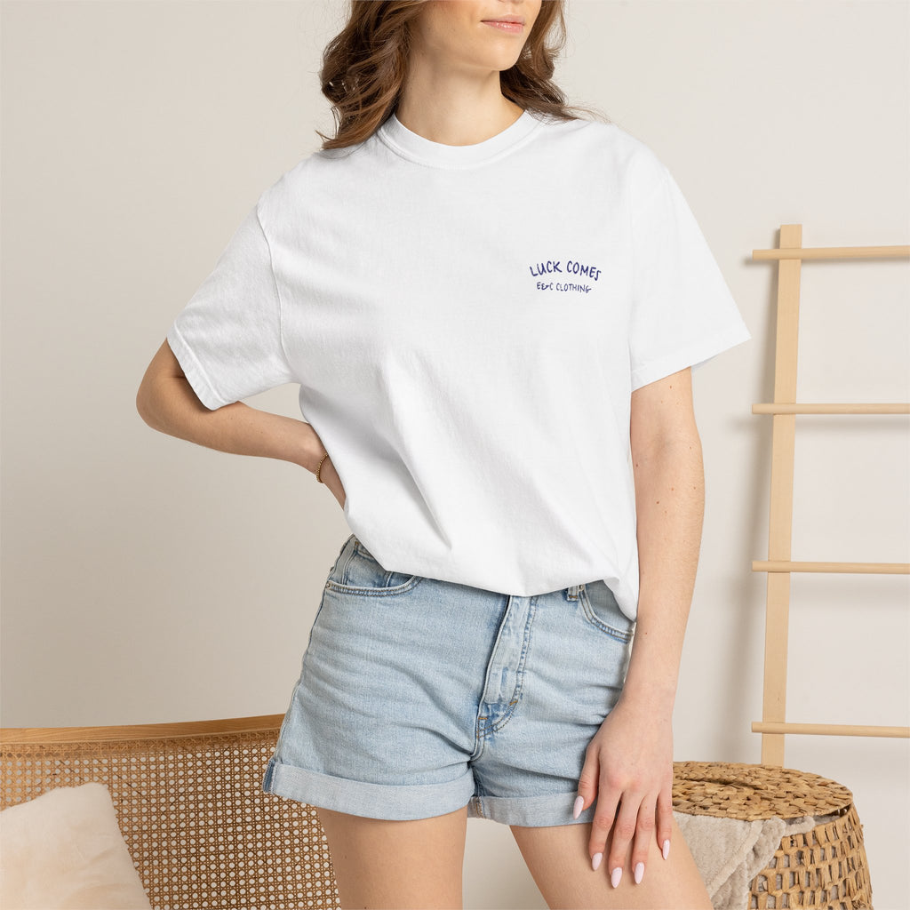 Lucky Life Snake Tee – “Luck Comes with Chance” Graphic Shirt