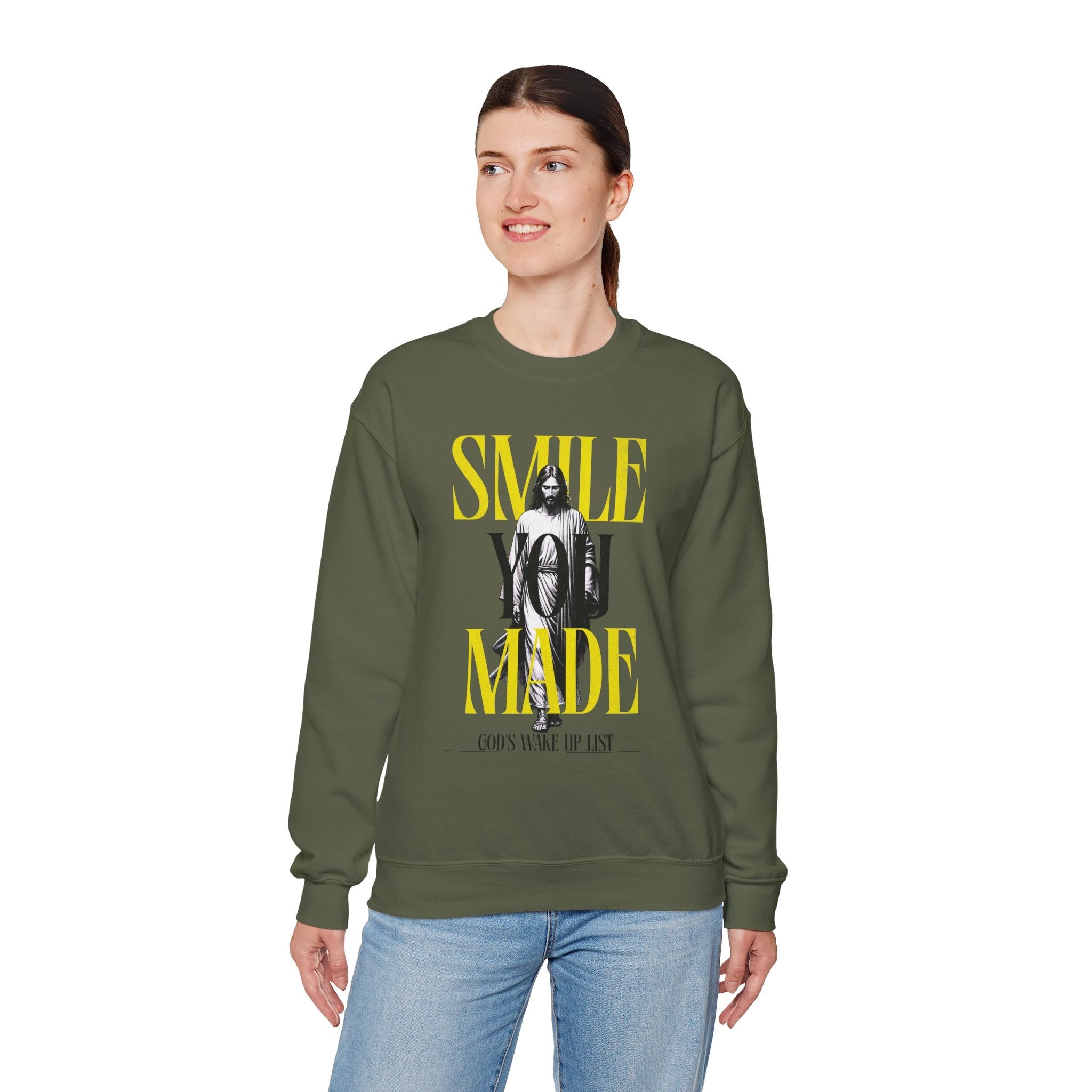 Smile, You Made God’s Wake-Up List Crewneck Printify