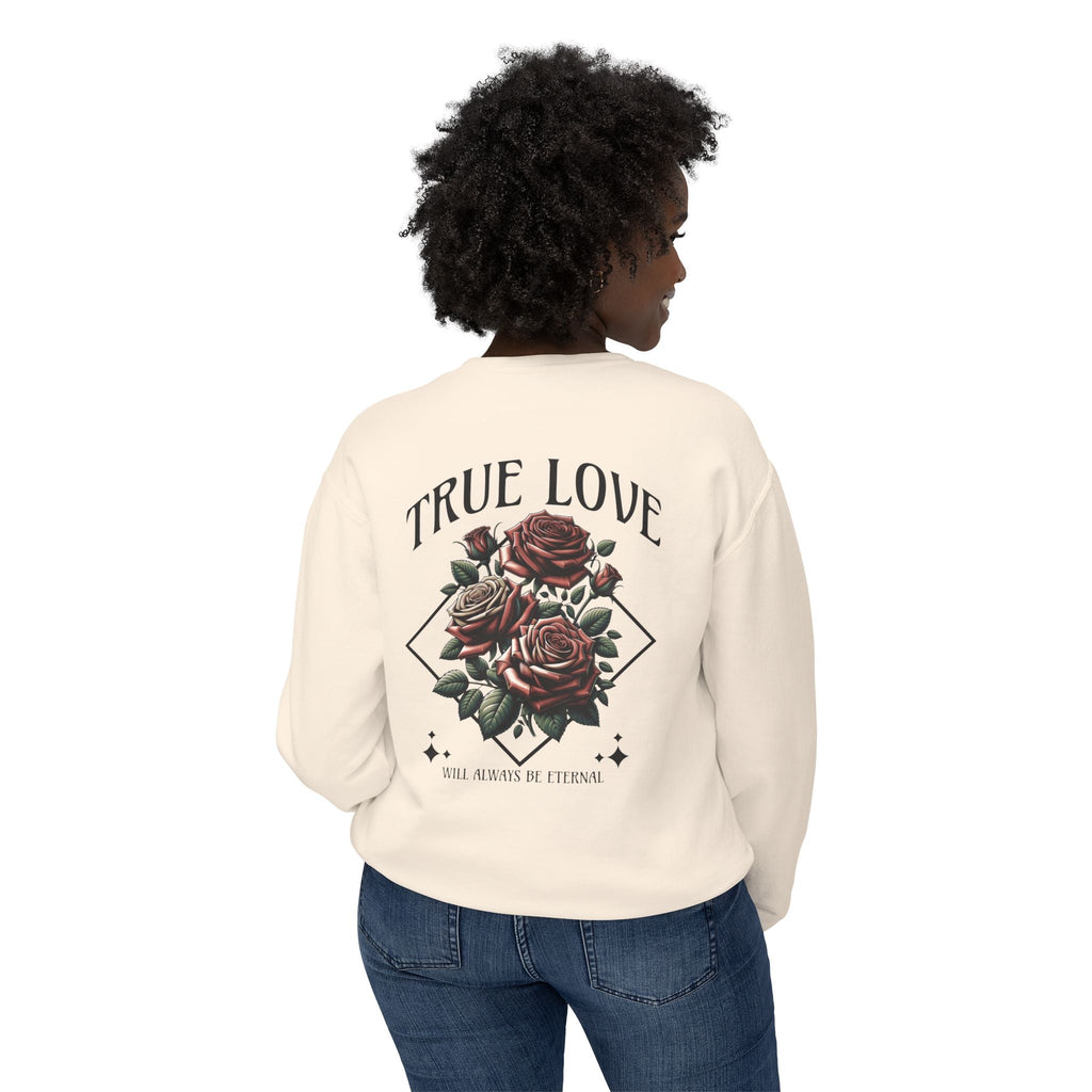 True Love Eternal Rose Graphic Sweatshirt Printify