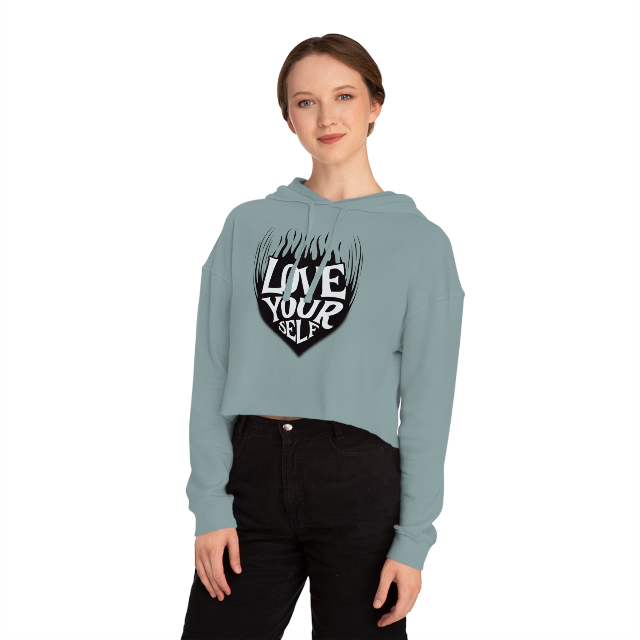 🖤 Love Your Self Crop Hoodie 🖤 Printify