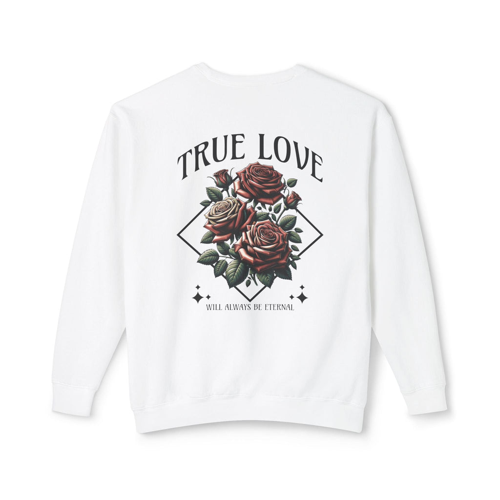 True Love Eternal Rose Graphic Sweatshirt Printify