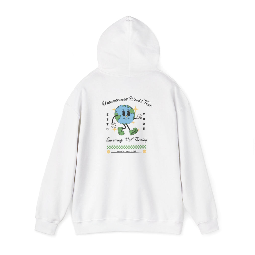 🌍 Unsupervised World Tour Hoodie — Surviving, Not Thriving 🌍 Printify