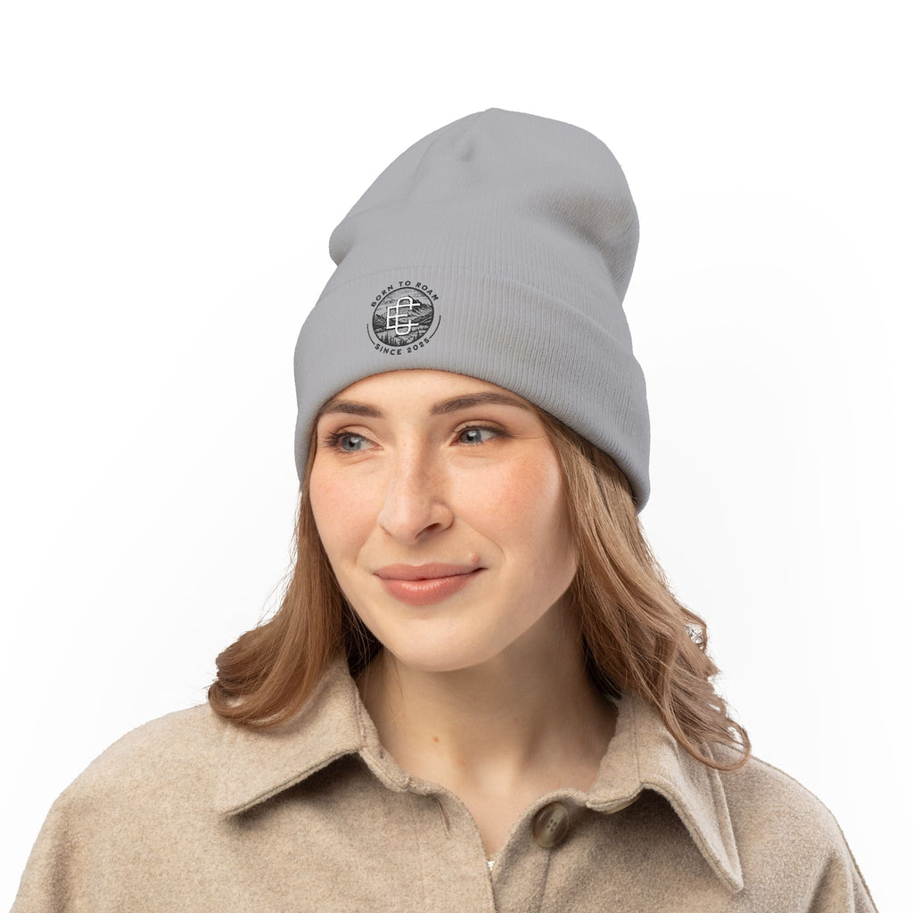 Embroidered 'Born to Roam' Knit Beanie Printify