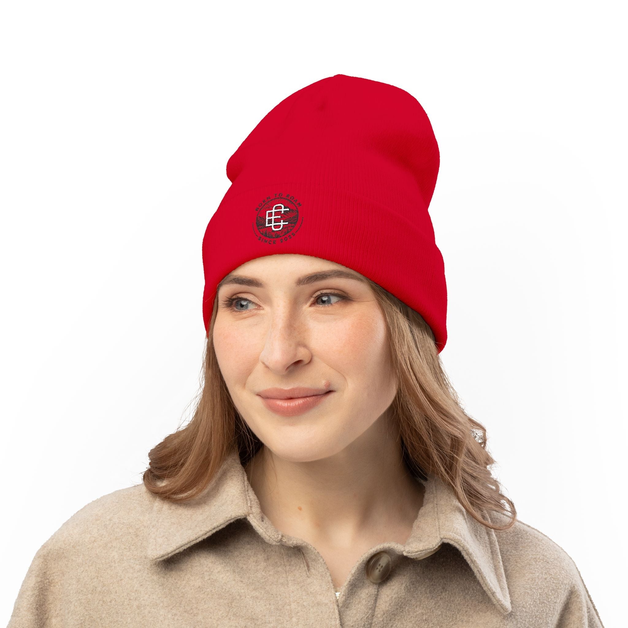 Embroidered 'Born to Roam' Knit Beanie Printify