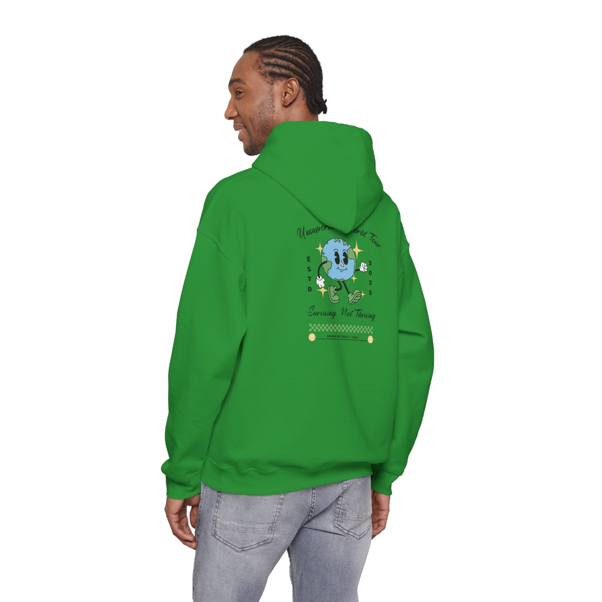 🌍 Unsupervised World Tour Hoodie — Surviving, Not Thriving 🌍 Printify