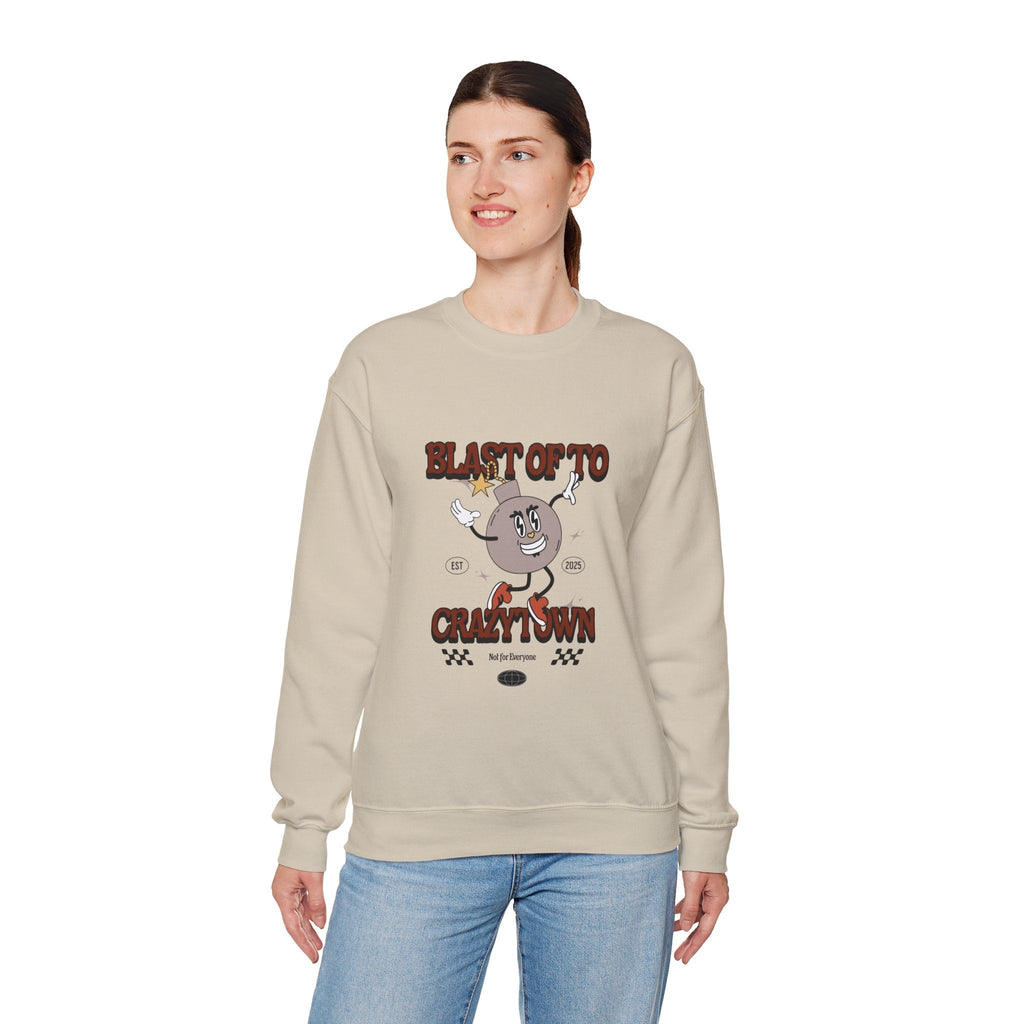 💥 Blast Off to Crazy Town Crewneck 🚀 Printify