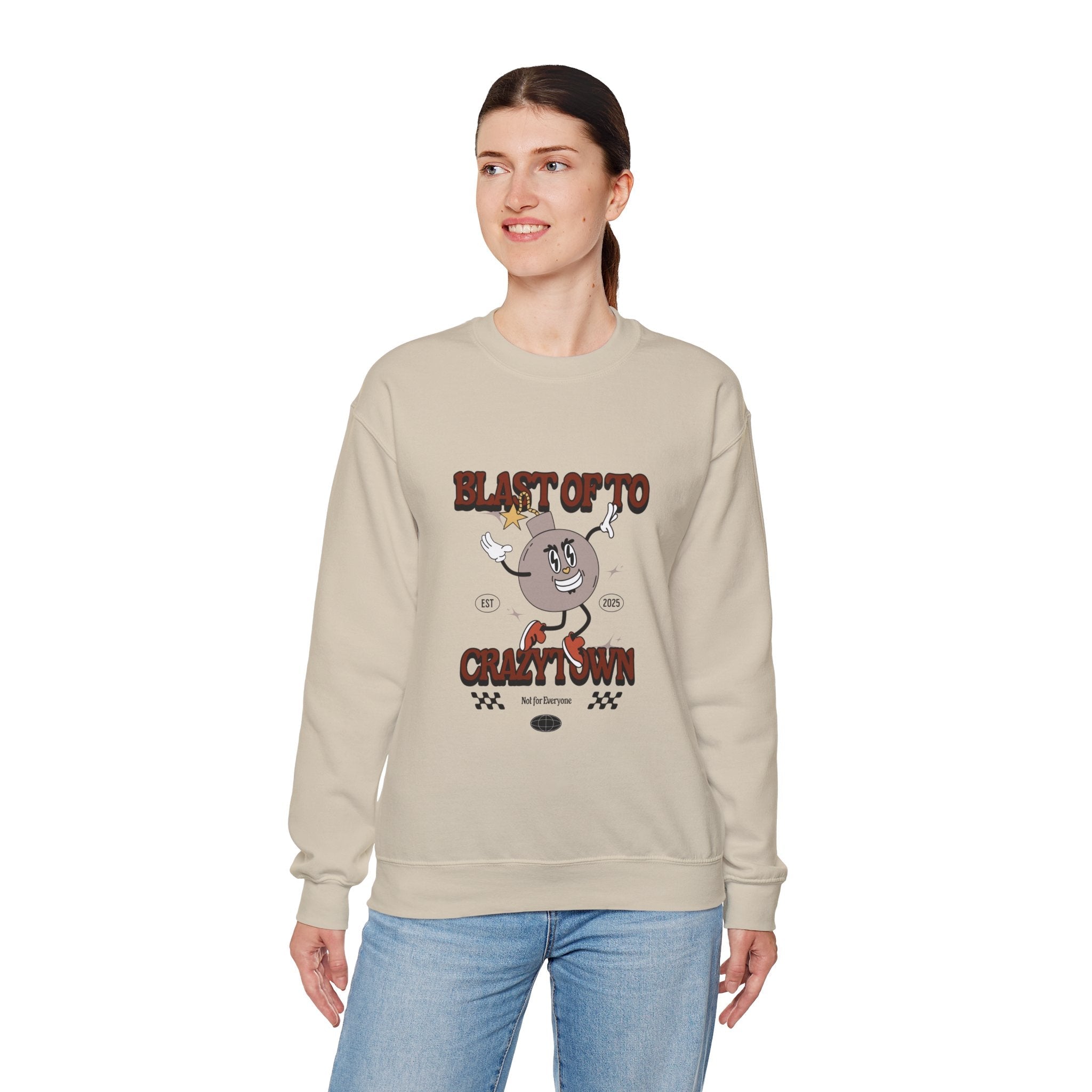 💥 Blast Off to Crazy Town Crewneck 🚀 Printify