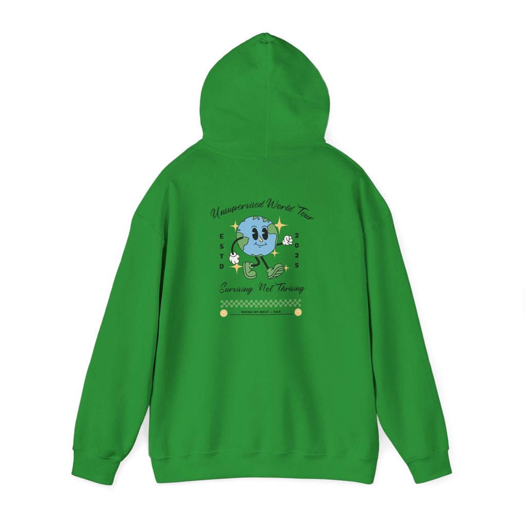 🌍 Unsupervised World Tour Hoodie — Surviving, Not Thriving 🌍 Printify
