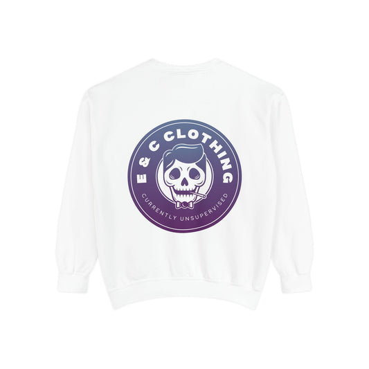 Skull Emblem Sweatshirt | Gradient Circle Logo, Back Print