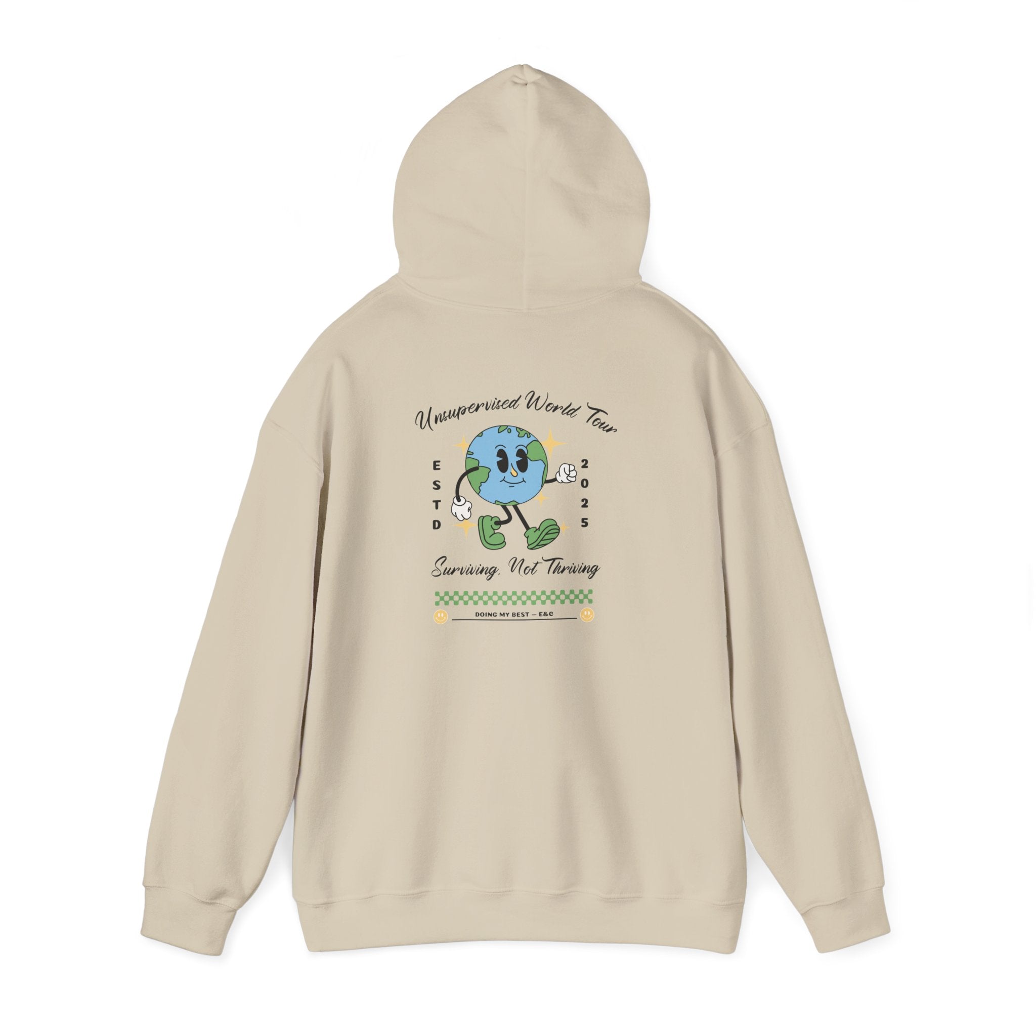🌍 Unsupervised World Tour Hoodie — Surviving, Not Thriving 🌍 Printify