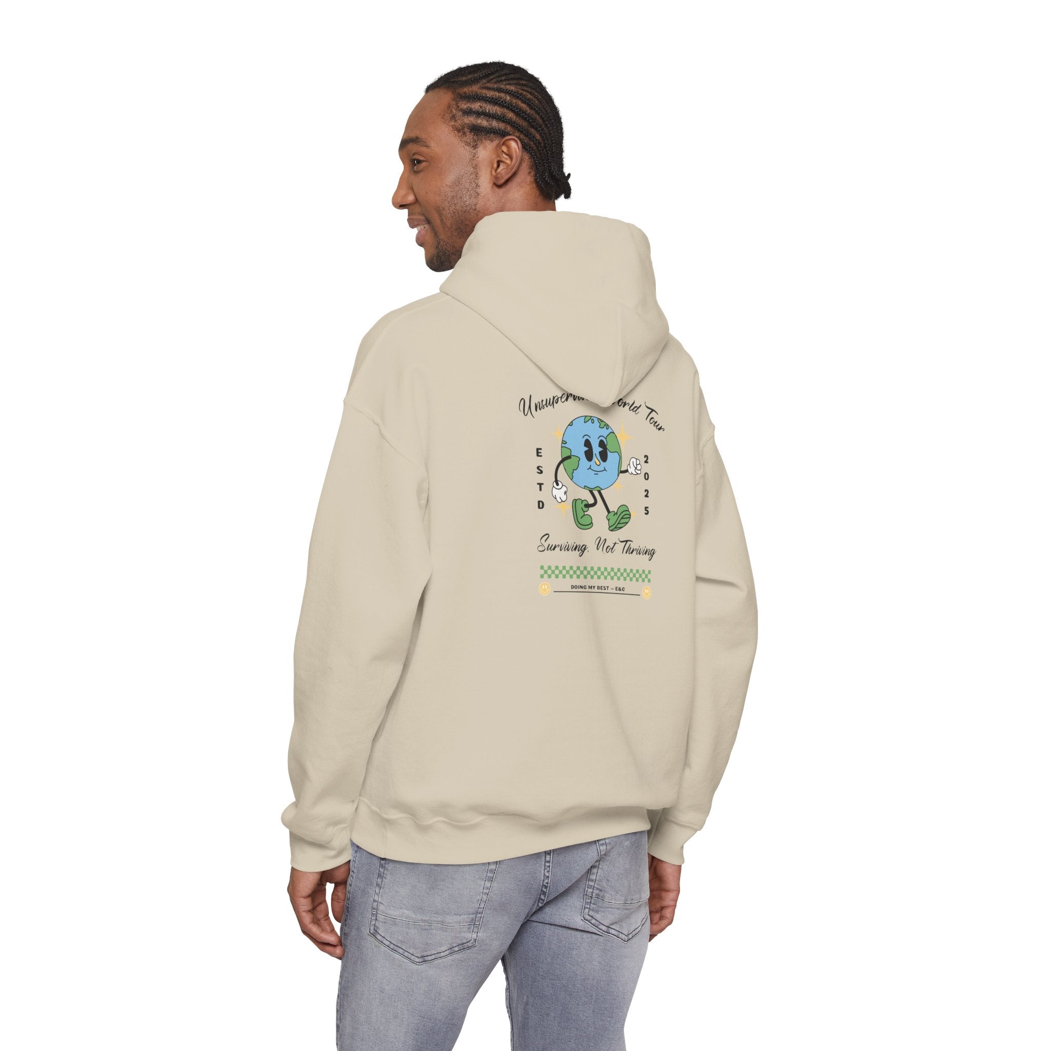 🌍 Unsupervised World Tour Hoodie — Surviving, Not Thriving 🌍 Printify