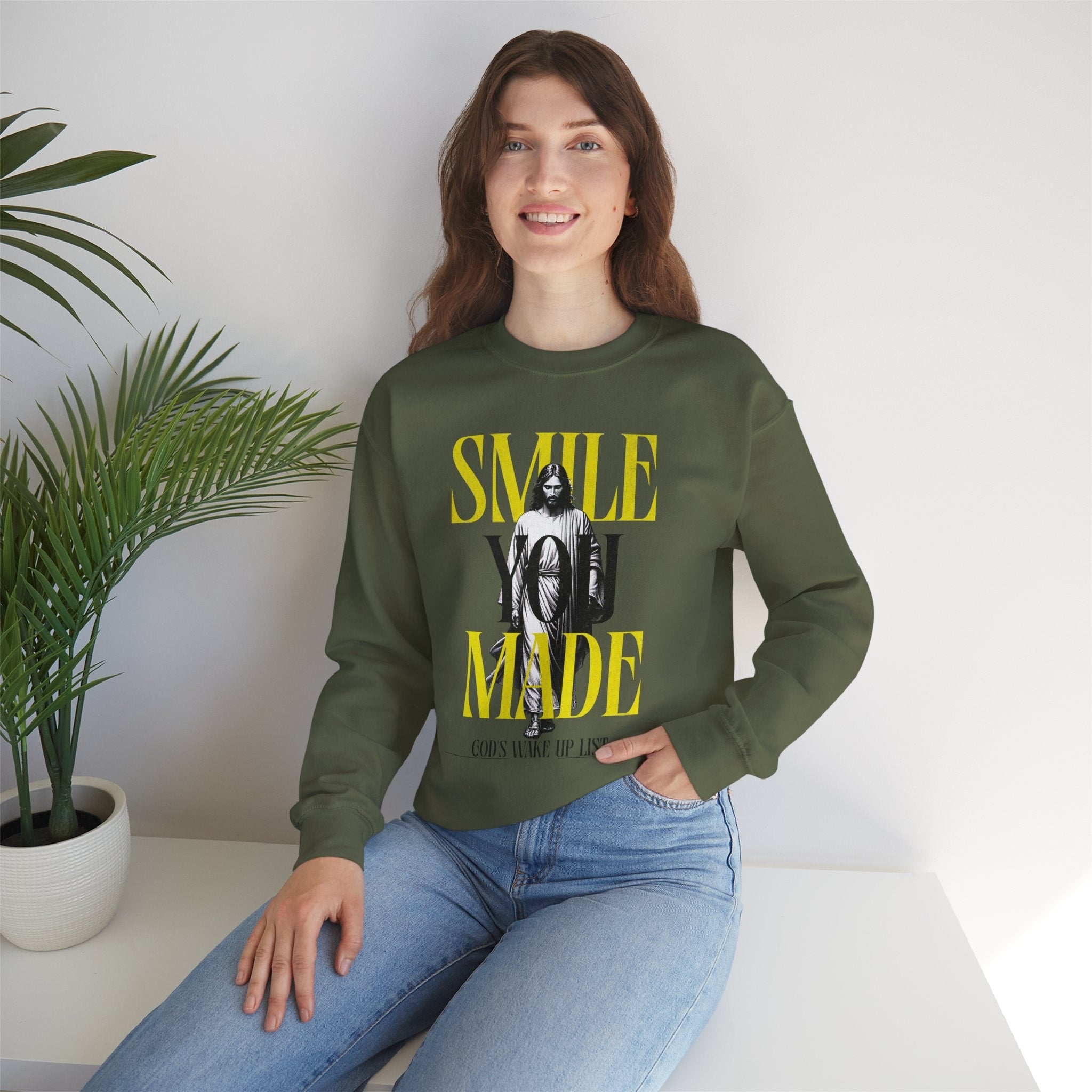 Smile, You Made God’s Wake-Up List Crewneck Printify