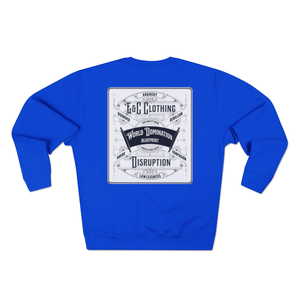 “World Domination Blueprint Crewneck” Printify