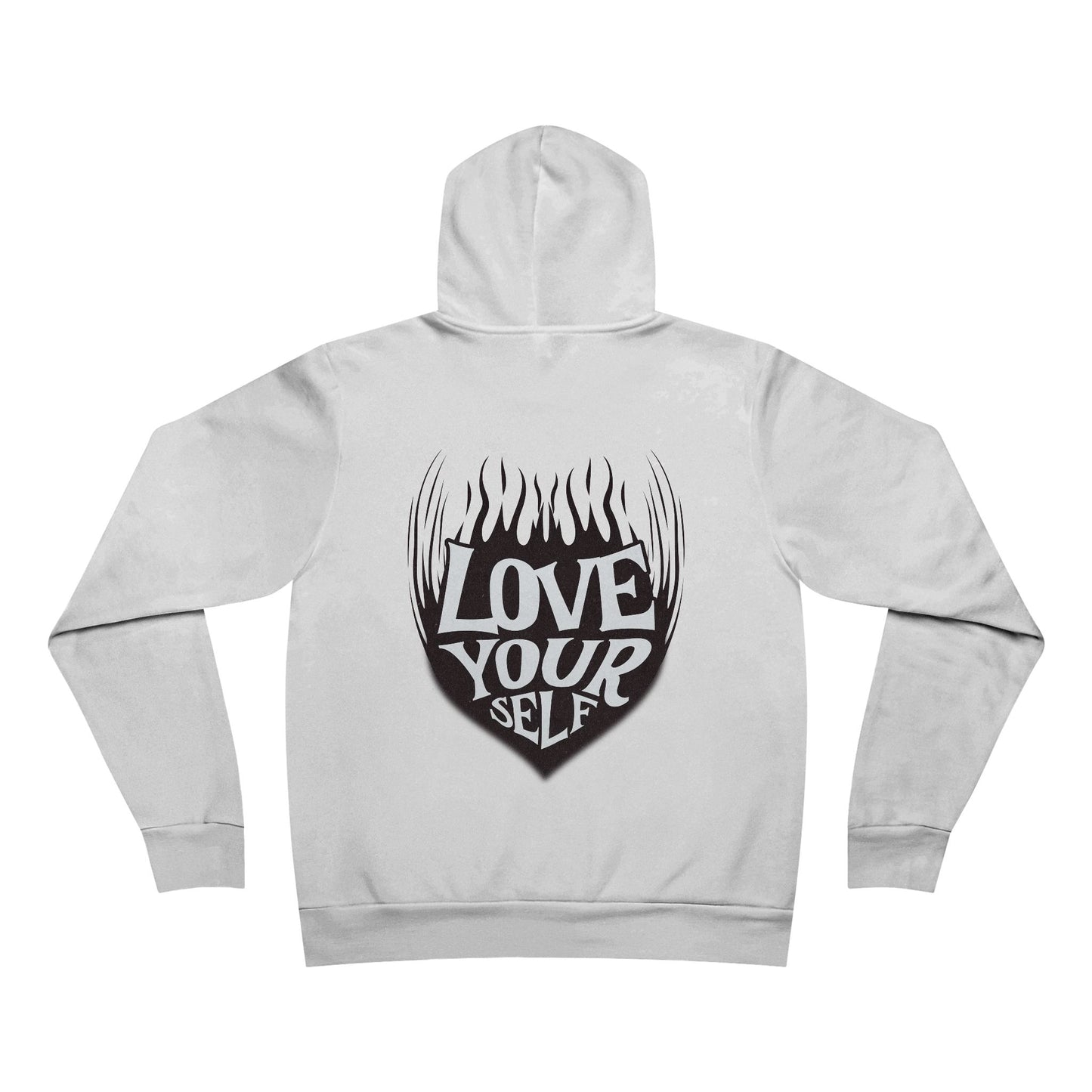 Love Yourself Hoodie | Heart Flame Backprint