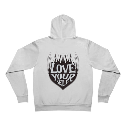 Love Yourself Hoodie | Heart Flame Backprint