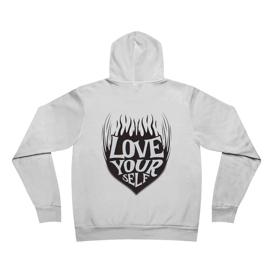 Love Yourself Hoodie | Heart Flame Backprint