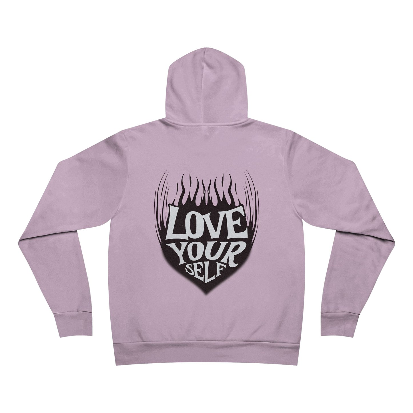 Love Yourself Hoodie | Heart Flame Backprint