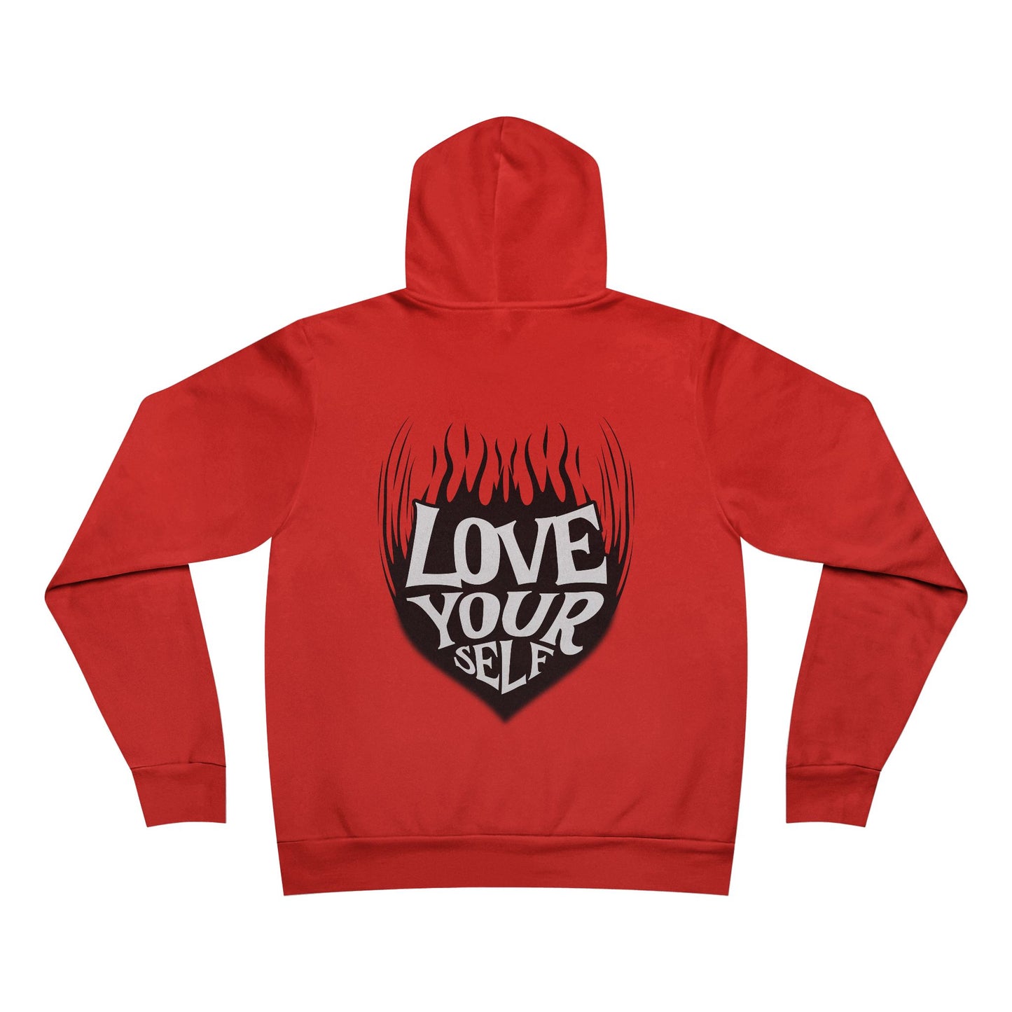 Love Yourself Hoodie | Heart Flame Backprint