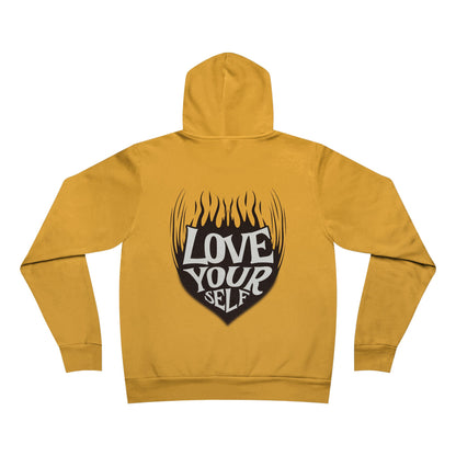 Love Yourself Hoodie | Heart Flame Backprint