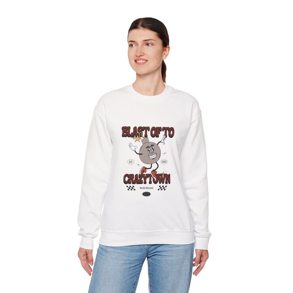 💥 Blast Off to Crazy Town Crewneck 🚀 Printify