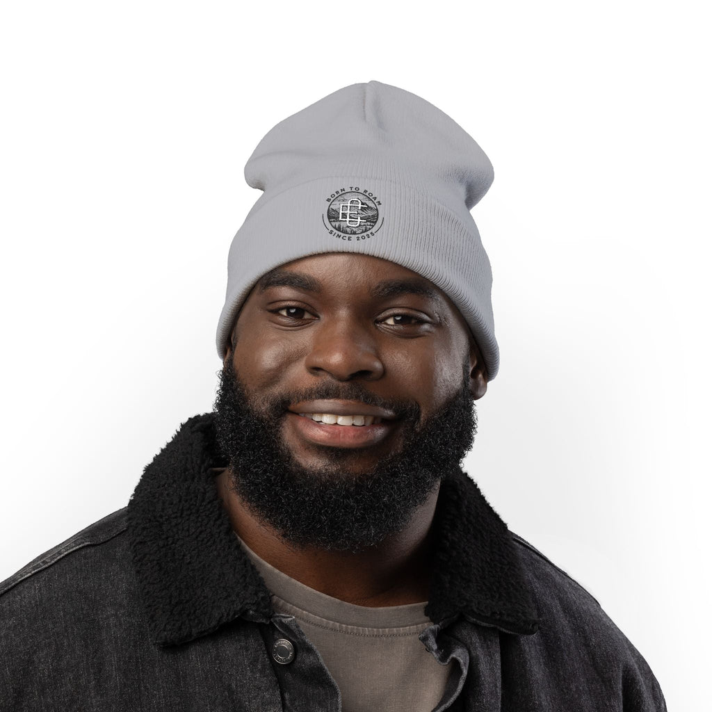 Embroidered 'Born to Roam' Knit Beanie Printify