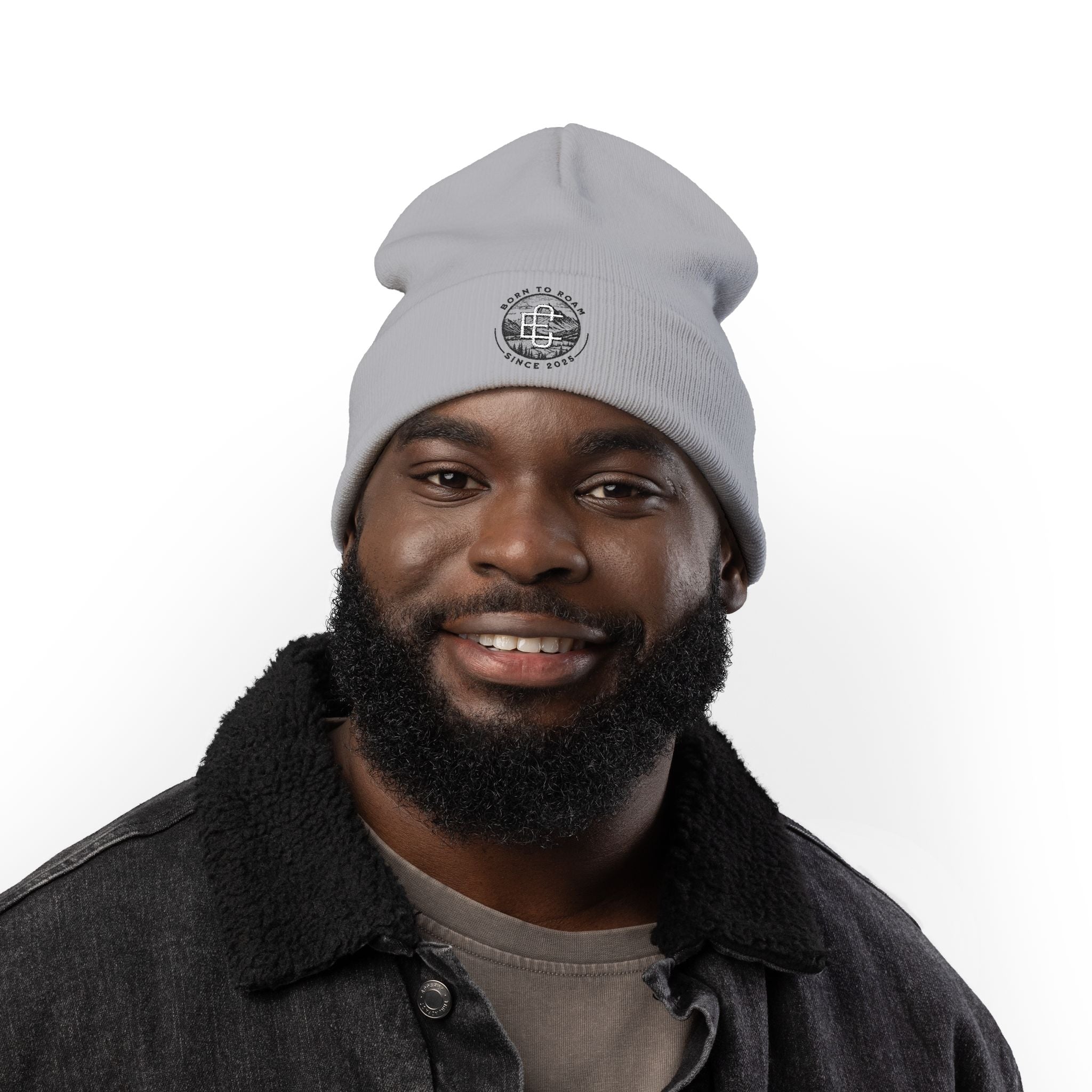 Embroidered 'Born to Roam' Knit Beanie Printify