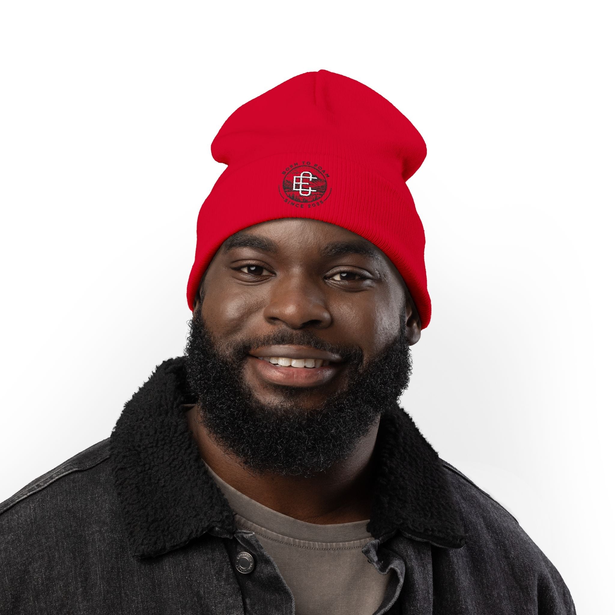 Embroidered 'Born to Roam' Knit Beanie Printify