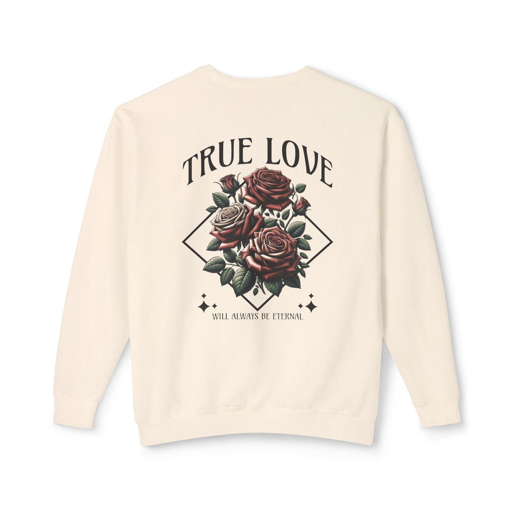 True Love Eternal Rose Graphic Sweatshirt Printify
