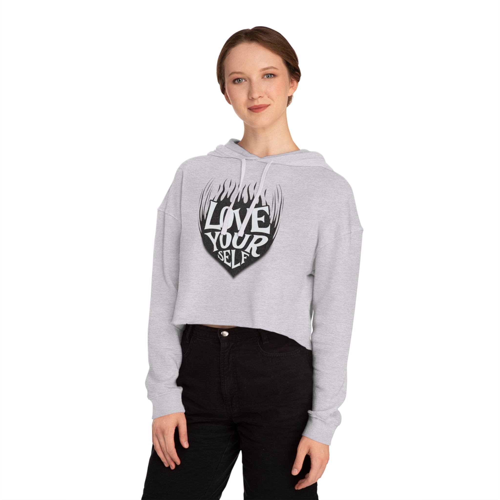 🖤 Love Your Self Crop Hoodie 🖤 Printify